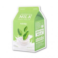 Молочные тканевые маски A`Pieu Milk One Pack - Green Tea